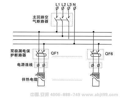 電伴熱安裝圖(圖28) 伴熱電纜電伴熱的標(biāo)準(zhǔn)配電箱典型應(yīng)用線路圖